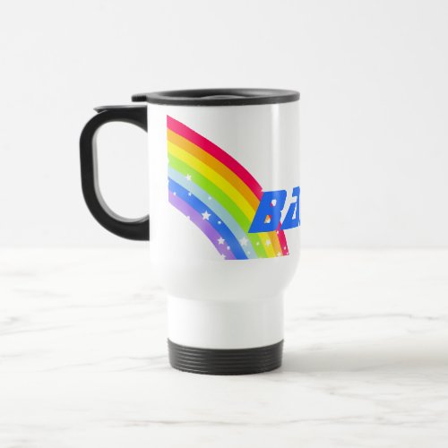 Your name rainbow travel  kids club blue mug