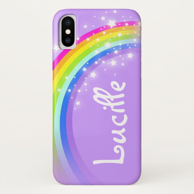 Your name rainbow violet sky iphone case (Back)