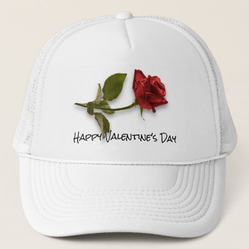 Your Name  Red Rose  Stem Floral Photography Trucker Hat