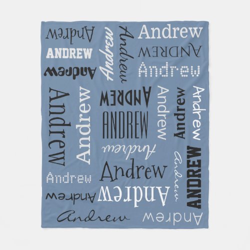 YOUR NAME Repeating custom color fleece blanket