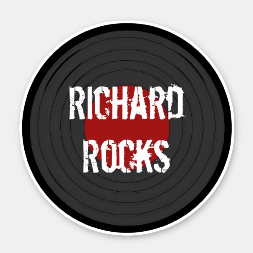 Your Name Rocks Vinyl Rock N Roll Record    Sticker