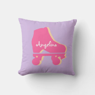 Your Name Roller Skates Quad Derby Skater Gift Throw Pillow