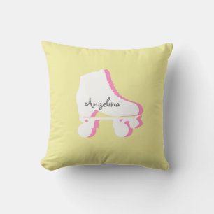 Your Name Roller Skates Quad Derby Skater Gift Throw Pillow