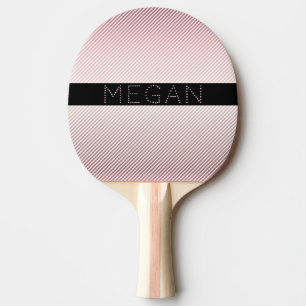 Your Name   Rose Ombre & White Stripes Ping Pong Paddle