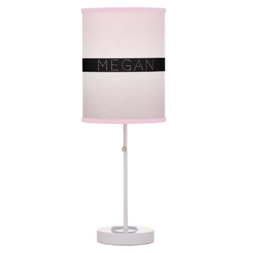 Your Name  Rose Ombre  White Stripes Table Lamp