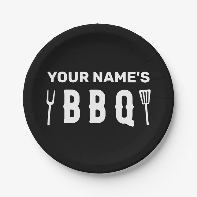 Your Name’s Bbq Paper Plates (Front)