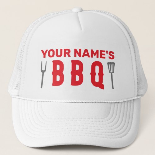 Your Nameâs Bbq Trucker Hat