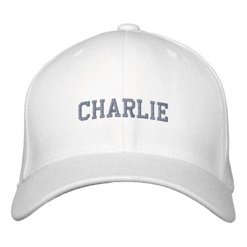 Your Name  Silver Gray Modern Trendy Stylish Embroidered Baseball Cap