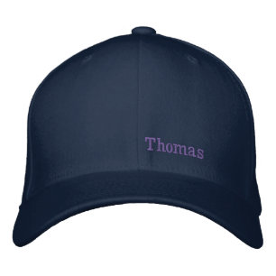 Your Name, Simple Clean Purple Minimalist Embroidered Baseball Cap