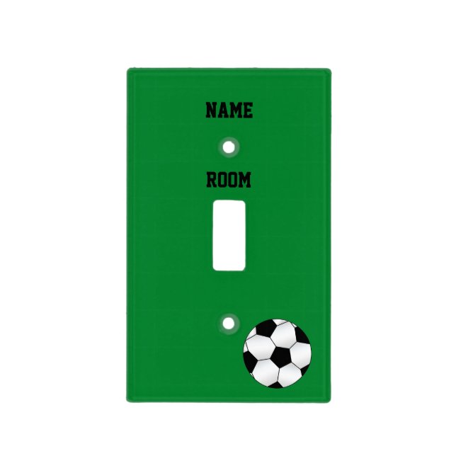 Your name soccer green light switch cover (Front)