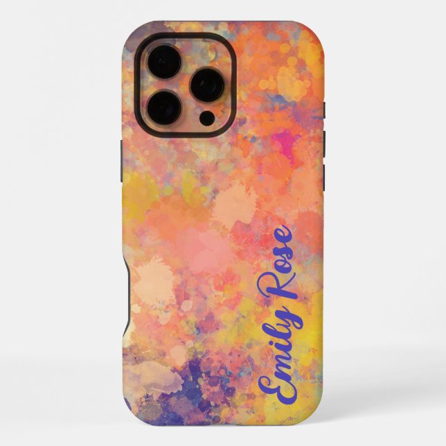 Your Name Spring Tulip Watercolor Abstract iPhone Case (Back)