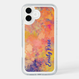 Your Name Spring Tulip Watercolor Abstract iPhone 16 Plus Case