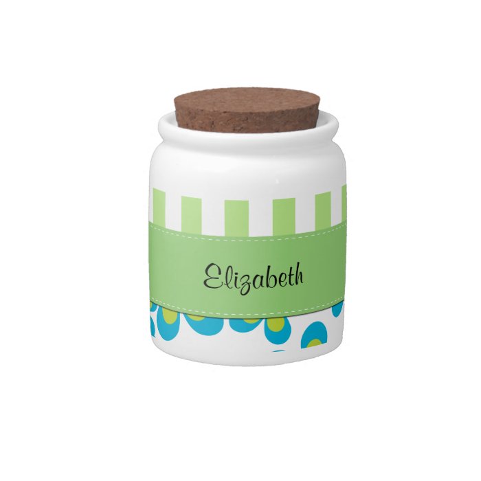 Your Name   Flowers, Petals, Stripes   Green Blue Candy Jars