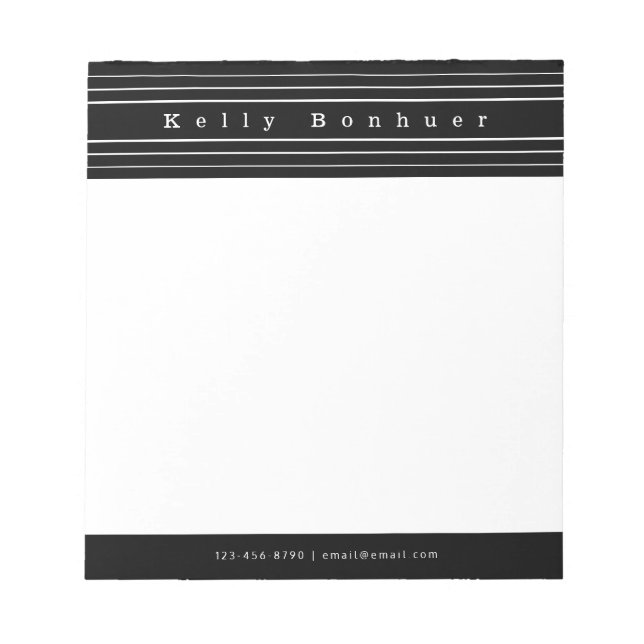 Your Name & Stripes | Purple & Pink Notepad (Front)