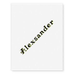 Your Name Temporary Tattoos Template Custom Color
