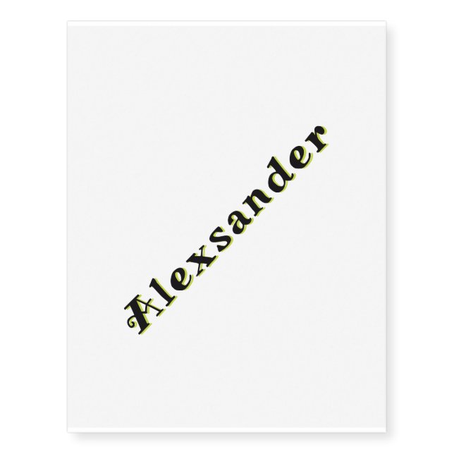 Your Name Temporary Tattoos Template Custom Color (Front)