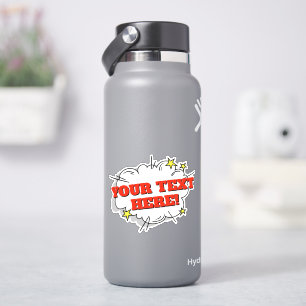 Your Name Text on Cloud Burst Pop Art  4" Vinyl Sticker