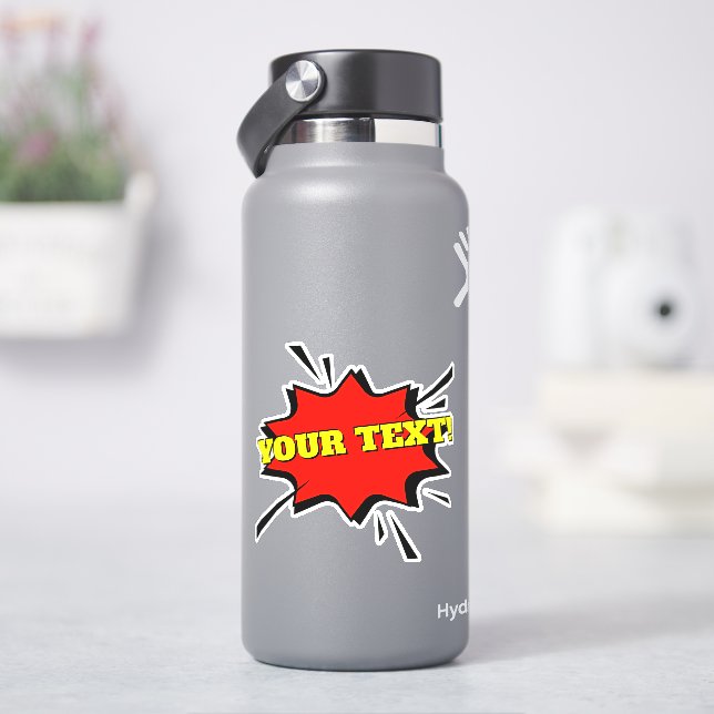 Your Name Text  on Pop Art Burst 4" Vinyl Sticker (HydroFlask)