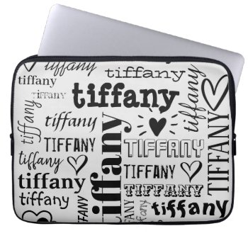 Your Name Text Pattern Personalized Laptop Sleeve by mcgags at Zazzle