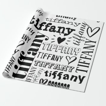 Your Name Text Pattern Personalized Wrapping Paper by mcgags at Zazzle