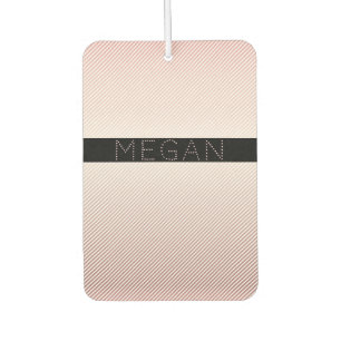 Your Name Thin Rose Ombre & White Stripes Air Freshener
