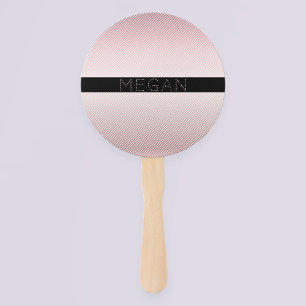 Your Name   Thin Rose Ombre & White Stripes Hand Fan