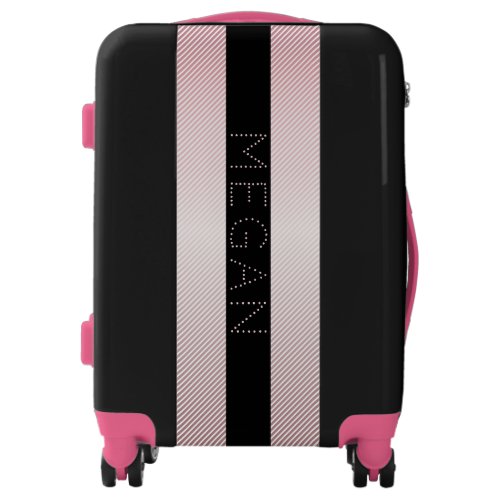 Your Name  Thin Rose Ombre  White Stripes Luggage