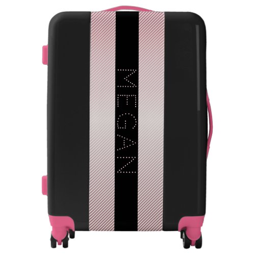 Your Name  Thin Rose Ombre  White Stripes Luggage