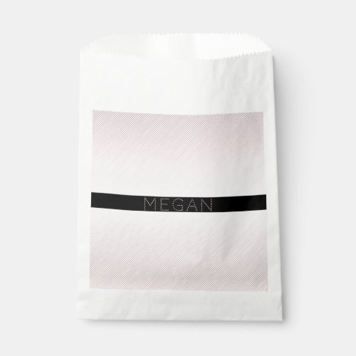 Your Name  Thin White  Sublte Rose Ombre Stripes Favor Bag