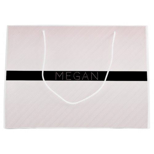 Your Name  Thin White  Sublte Rose Ombre Stripes Large Gift Bag