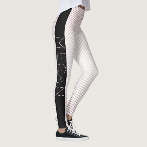 Your Name  Thin White  Sublte Rose Ombre Stripes Leggings