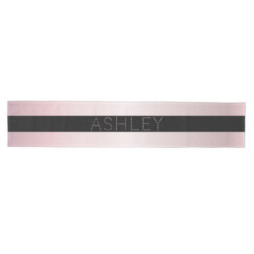 Your Name  Thin White  Sublte Rose Ombre Stripes Medium Table Runner