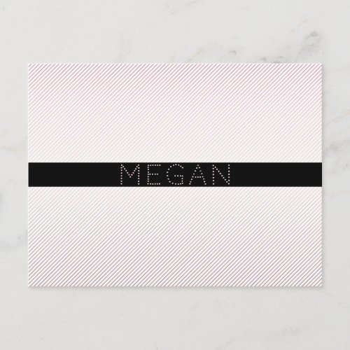 Your Name  Thin White  Sublte Rose Ombre Stripes Postcard
