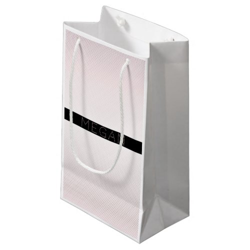 Your Name  Thin White  Sublte Rose Ombre Stripes Small Gift Bag