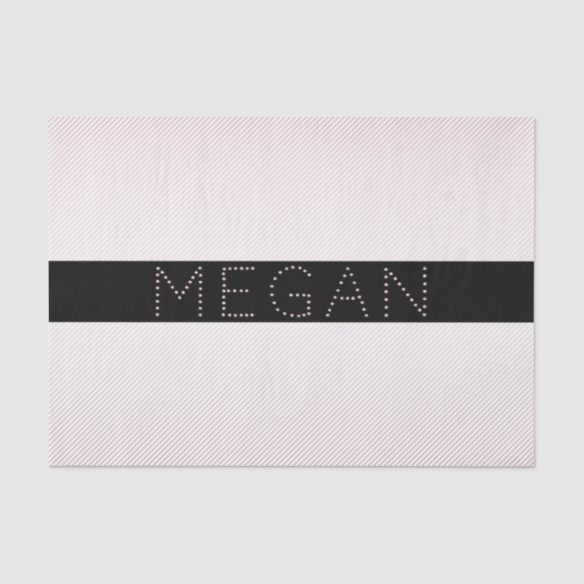 Your Name | Thin White & Sublte Rose Ombre Stripes Tissue Paper (Front)