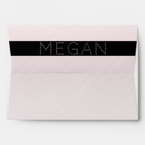 Your Name  Thin White  Subtle Rose Ombre Stripes Envelope