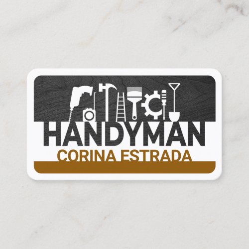 Your Name Timber Handyman Tools Signage Business Card