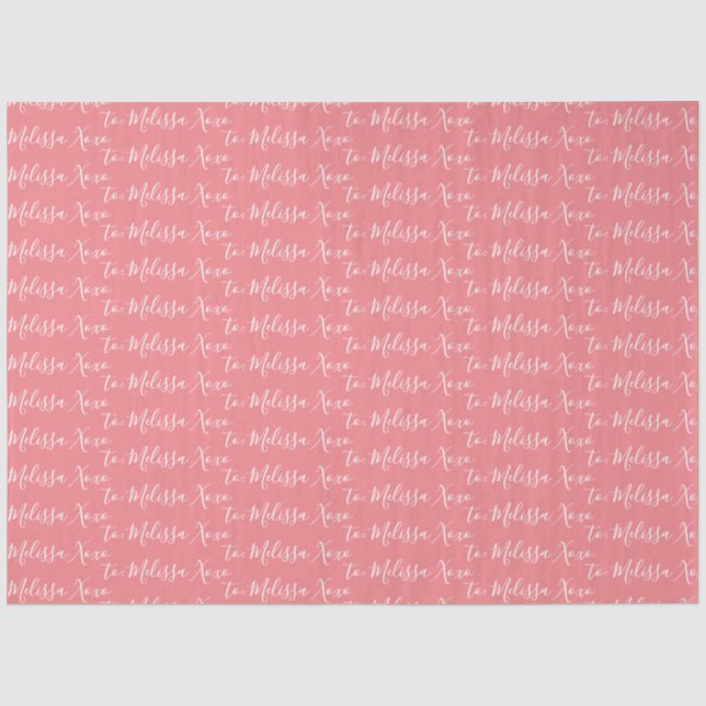 Your Name  Tissue Paper- Pink Paper (Front)