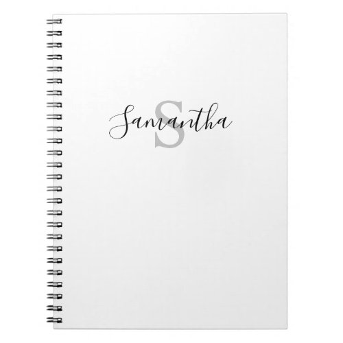 Your Name Typography Monogram Notebook
