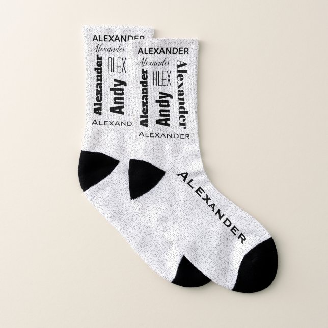 Your Name Typography Quote Lines Dots Geometric Socks (Pair)