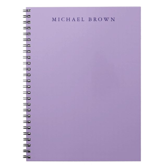 Your Name Unique Classical Elegant Plain Notebook (Front)