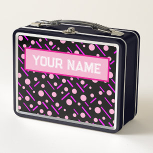 Your Name Vintage Inspired Graphic Art Metal Lunch Box
