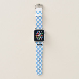 Your Name Watercolor Blue Polka Dot Pattern Apple Watch Band