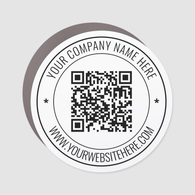 Your Name Website and QR Code Car Magnet Template (Front)