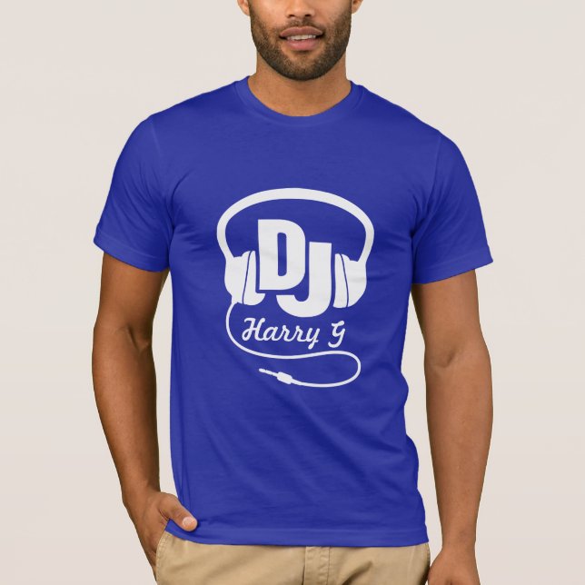 Your name white DJ headphones T-Shirt (Front)