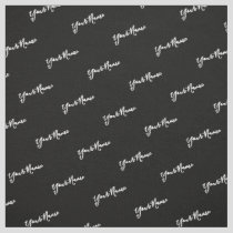 Your Name White Typography Fabric