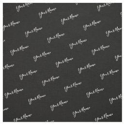 Your Name White Typography Fabric