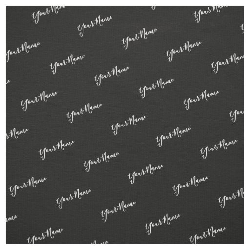 Your Name White Typography Fabric