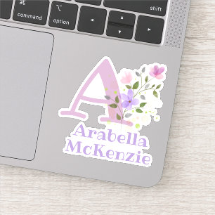 Your Name with Floral Design Sticker