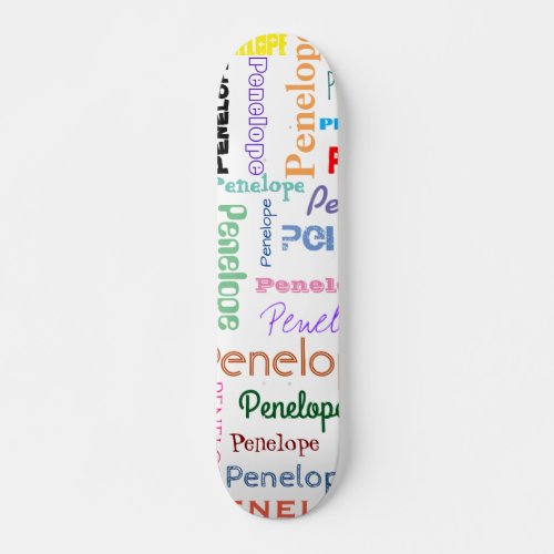 Your Name Word Cloud Fun Fonts Typography Skateboard Deck